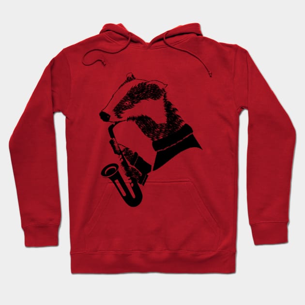 Badger Saxophone Hoodie by mailboxdisco